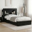 VidaXL vidaXL Bed Frame with Storage Black 90 x 190 cm Engineered Wood 1