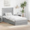 VidaXL vidaXL Bed Frame Grey Sonoma and Silver 75 x 190 cm Engineered Wood 1
