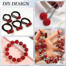 150 Perline di Strass da 10 mm per La Creazione di Gioielli, Perline di Strass In Argilla Scintillante per Braccialetti, Collane, Orecchini, Rosso