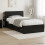VidaXL vidaXL Bed Frame with Storage Black 75 x 190 cm Engineered Wood 1