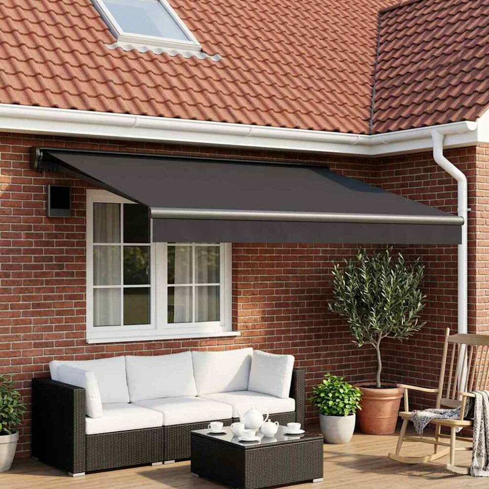 Vidaxl Awning Replacement Fabric Anthracite 350 X 250 Cm Polyester