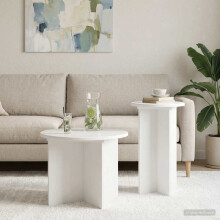 vidaXL Side Table Set 2 pcs High Gloss White Engineered Wood