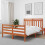 VidaXL vidaXL Bed Frame with Headboard Wax Brown 150 x 200 cm 1
