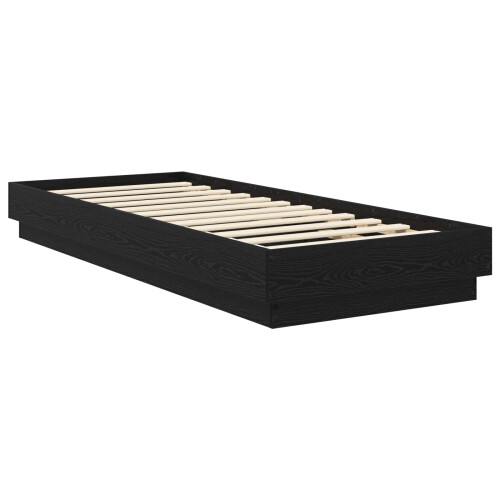 VidaXL vidaXL Floor Bed Frame Black Oak 80 x 200 cm Engineered Wood 2