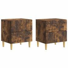 vidaXL Bedside Table 2 pcs Smoked Oak 43 x 34.5 x 48 cm
