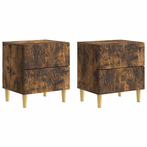 VidaXL vidaXL Bedside Table 2 pcs Smoked Oak 43 x 34.5 x 48 cm