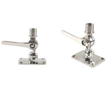 2X Marine VHF Antenna Mount, 316 Stainless Steel Antenna Adjustable Base Bracket Holder for Boats