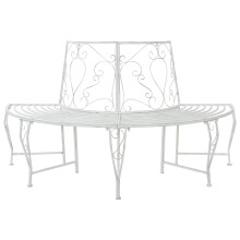 vidaXL Tree Bench 4-Seater 160 x 80 x 89 cm Steel Antique White
