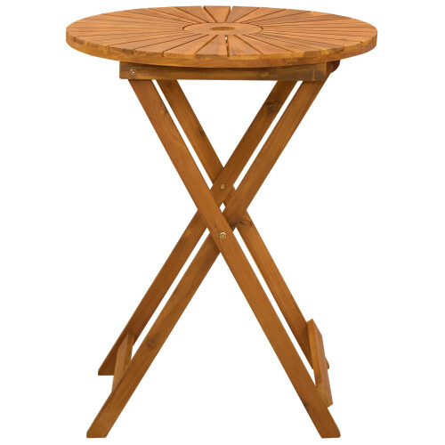 VidaXL vidaXL Folding Garden Table Natural Ø60 x 75 cm Solid Acacia Wood 2