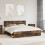 VidaXL vidaXL Bed Frame Smoked Oak 200 x 200 cm Solid Pine Wood 1