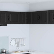 vidaXL Wall Corner Cabinet PORTO Black 57 x 57 x 40 cm Engineered Wood