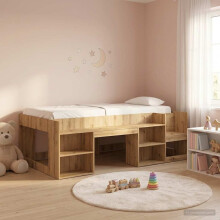 vidaXL Kids'Bed Frame with Storage Artisan Oak 75 x 190 cm