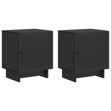 vidaXL Bedside Cabinet 2 pcs Black 43 x 34.5 x 50 cm Engineered Wood