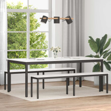 vidaXL Dining Table White 200 x 100 x 75 cm Solid Pine Wood