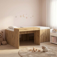 vidaXL Kids'High Bed Frame with Desk Artisan Oak 98.5 x 200 cm