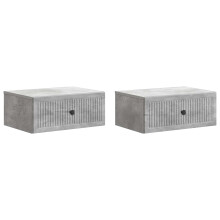 vidaXL Bedside Cabinet 2 pcs Concrete Grey 49 x 34.5 x 20 cm