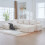 (Beige, Corduroy) Modular Cord Sofa Set: 4-Seater + 2 Ottomans 1