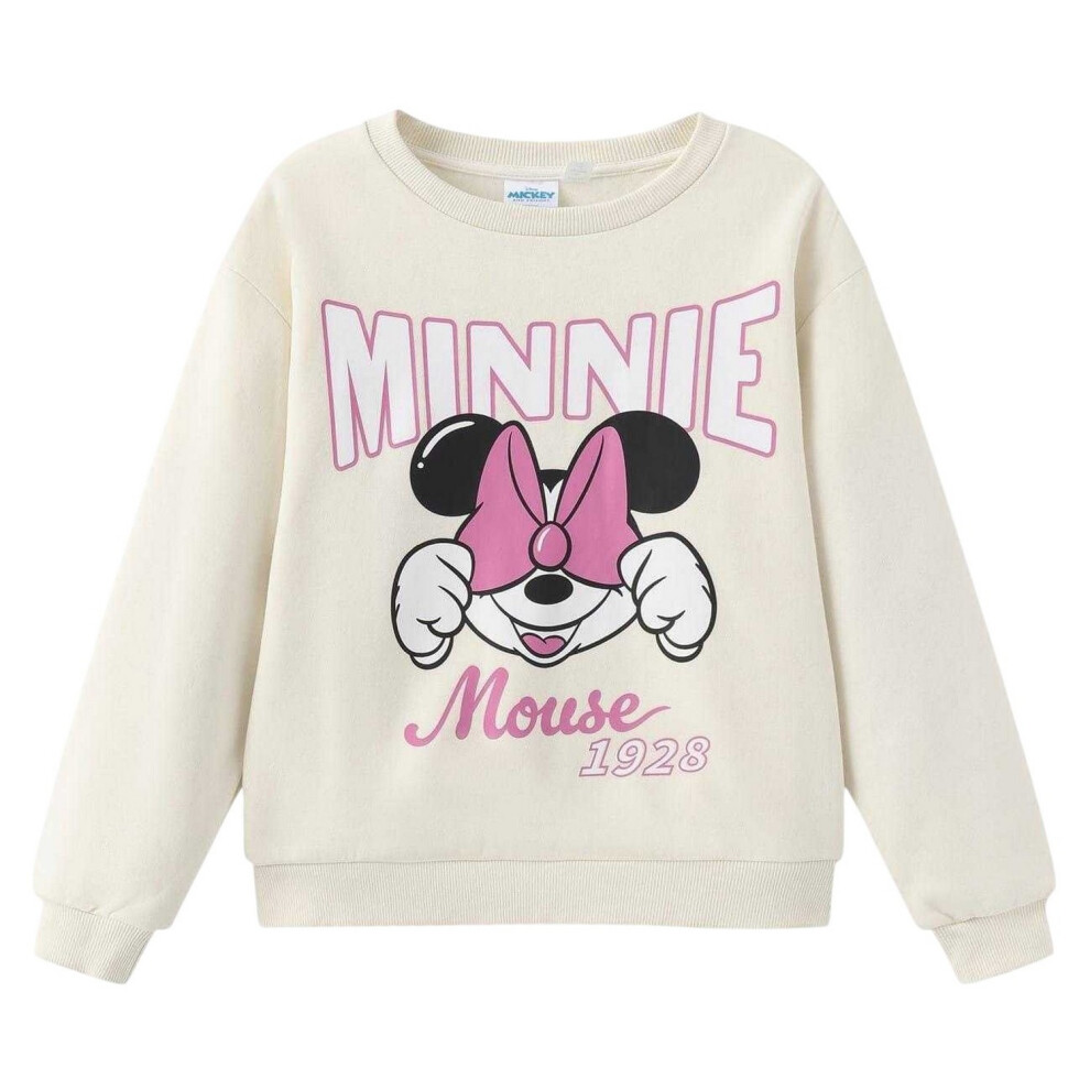Disney (11-12 Years, Cream/Pink) Childrens/Kids 1928 Minnie Mouse Sweatshirt