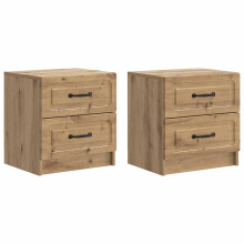 vidaXL Bedside Cabinet 2 pcs Artisan Oak 43 x 34.5 x 44.5 cm