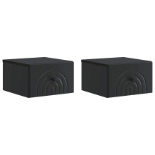 vidaXL Wall-Mounted Bedside Cabinet 2 pcs Black 33 x 34.5 x 20 cm