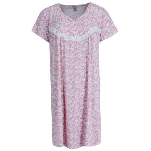 Gabriella Women's Patterned Short Sleeve Sleep Gown