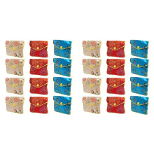 Bolsa de Seda com 24 Peças, Bolsa de Seda Brocado, Bolsa de Presente, Várias Cores