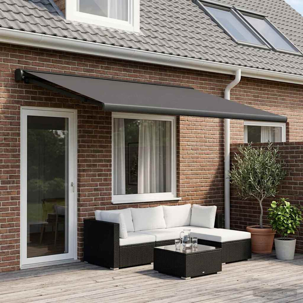 Vidaxl Awning Replacement Fabric Anthracite 600 X 300 Cm Polyester