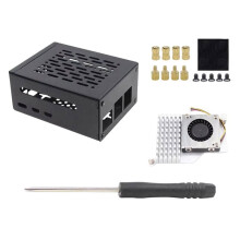 Metallhölje med Kylfläkt för Raspberry Pi 5-Skal för Raspberry Pi 5 PCIe Till M2 NVMe SSD-Expansionskort