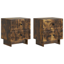 vidaXL Bedside Cabinet 2 pcs Smoked Oak 43 x 34.5 x 47.5 cm