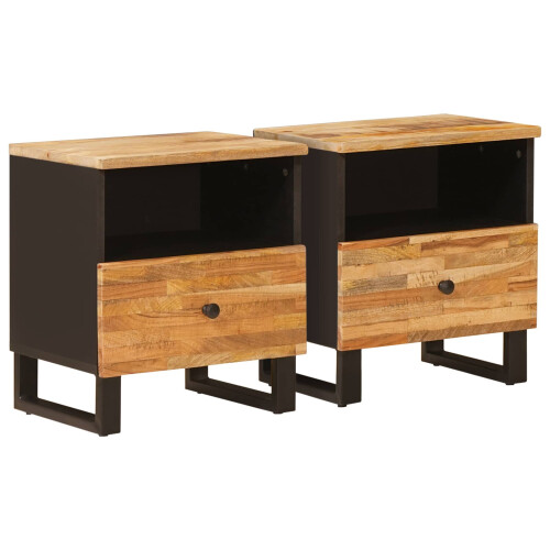 VidaXL vidaXL Bed cabinet 2 pcs Brown 40 x 33 x 46 cm Solid Mango Wood