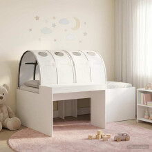 vidaXL Bed with Tunnel 4 pcs Artisian Oak and White Engineered Wood
