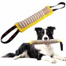Jouet à tirer indestructible pour chien, corde jaune de 60 cm, jouet d'entraînement interactif, nettoie les dents et les gencives