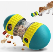 Balle distributrice de friandises interactive pour chiens, jouet anti-ennui jaune ajustable