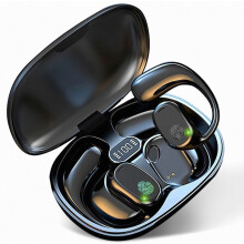 Wireless Bluetooth 5.3 Open Ear Earbuds, 75H HiFi Stereo, LED Digital Display, IPX7 Waterproof