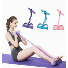 Bande élastique de résistance avec repose-pieds pour fitness, yoga, cross-training et musculation, violette
