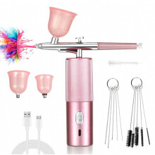 Portable Cordless Airbrush Kit, Rechargeable Air Compressor Spray Gun Set for Makeup, Model Painting, and Precision Craf