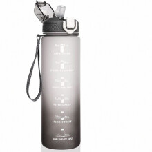 Gourde de sport 1L étanche avec indicateur de temps, en plastique Tritan sans BPA, idéale pour la salle de sport et les activités de pl