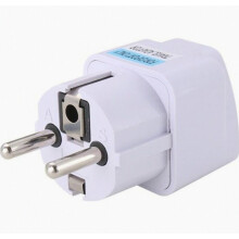 1 Pack European Type E/F Travel Plug Adapter, Universal Worldwide Mains Connector for Electrical Devices