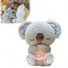 Soothing Koala and Sleeping Otter Plush Toy with Music and Light, Portable Anti-Anxiety Stuffed Animal for Comfort and R