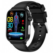 Montre connectée ET570 de 1,96 pouce avec appels Bluetooth, ECG, moniteur de fréquence cardiaque, suivi d'activité et bracelet en silic