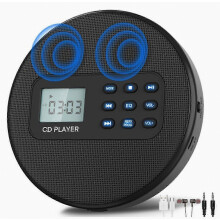Rechargeable CD Player with Speakers and Headphones, Portable Walkman Discman for Recordable CDs, Clear Sound, Compact B