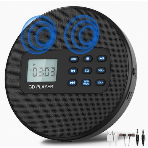 Επαναφορτιζόμενο CD Player με ηχεία και ακουστικά, Φορητό Walkman Discman για εγγράψι