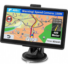 7 Inch Car GPS Navigator with Lifetime Map Updates, Speed Camera Alerts and POI Warnings for Driving