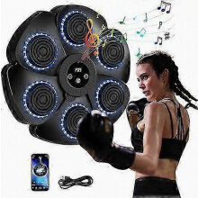 Machine de boxe musicale, entraîneur de boxe mural intelligent Bluetooth avec gants, 9 niveaux de vitesse et mode compte à rebours