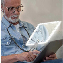 Loupe mains libres 5X avec éclairage LED 50, loupe de lecture à col de cygne pour seniors et personnes malvoyantes