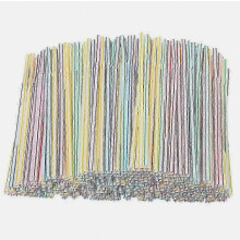 Lot de 300 pailles à boire en plastique rayées multicolores de 20 cm (8 pouces) pour les fêtes et les boissons