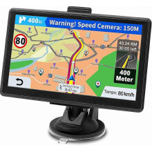 7 Inch Car GPS Navigation System with Lifetime Map Updates, Speed Camera Alerts and POI Warnings for Safer Driving