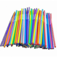 500 pailles flexibles en plastique, colorées, 0,6 x 26 cm, pour les boissons d'anniversaire, de mariage et de fêtes d'été