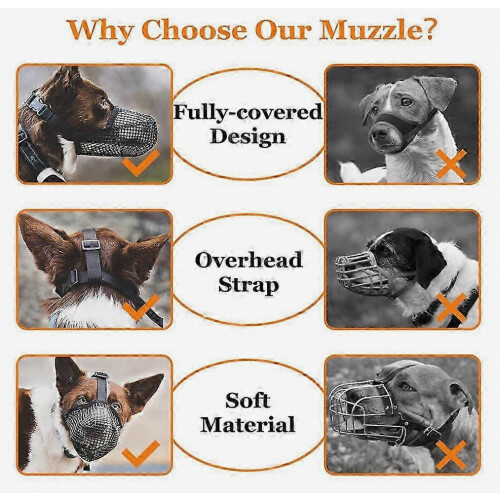 Breathable Soft Dog Muzzle for Anti Biting, Chewing and Licking, Adjustable Pet Muzzle for Small Medium Large Dogs 2