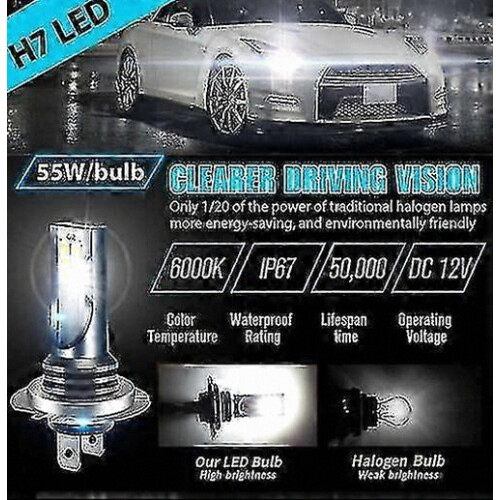 Κιτ λαμπτήρων προβολέων LED 4x H7, υψηλής έως χαμηλής δέσμης, 220W 6000lm, λευκό φως ημέρ 2